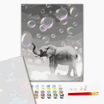 Картина по номерам Преміум картини - Мрійливий слон
