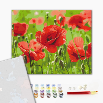Картина по номерам Преміум картини - Червоні маки