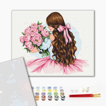 Картина по номерам Преміум картини - Півонії в подарунок © Alla Berezovska