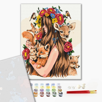 Картина по номерам Преміум картини - Берегиня звірів © Alla Berezovska