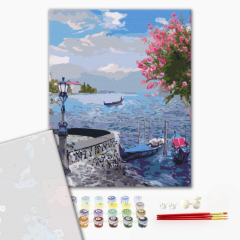 Картина по номерам Преміум картини - Старовинний сад біля моря 2