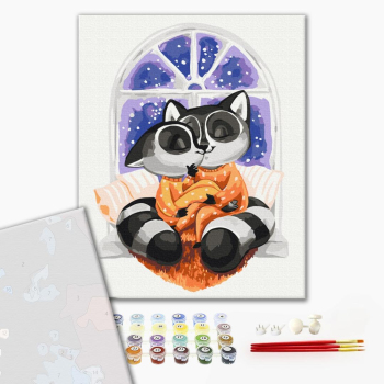 Картина по номерам Преміум картини - Обійми єнотиків © Kateryna Branchukova