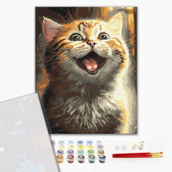 Картина по номерам Преміум картини - Натхненний котик © Маріанна Пащук