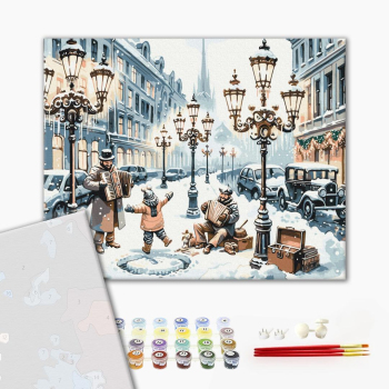 Картина по номерам Преміум картини - Одного разу на засніженій вулиці