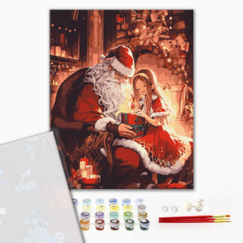Картина по номерам Преміум картини - Подарунок від Санти