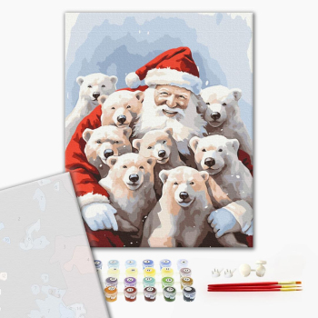 Картина по номерам Преміум картини - Друзі Санти