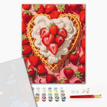 Картина по номерам Преміум картини - Полуниця та вершки
