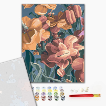 Картина по номерам Преміум картини - Стилізована матіола. Диптих 1 © Yana Biluhina