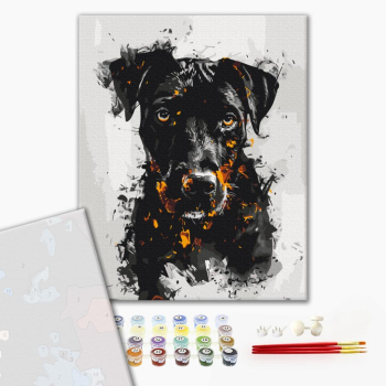 Картина по номерам Преміум картини - Вогняний пес