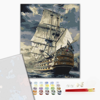 Картина по номерам Преміум картини - Бригантина темна