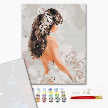 Картина по номерам Преміум картини - Дівчина з пір'ям