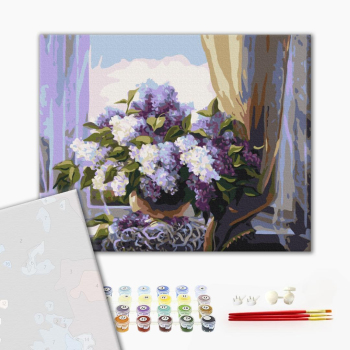 Картина по номерам Преміум картини - Бузок біля вікна