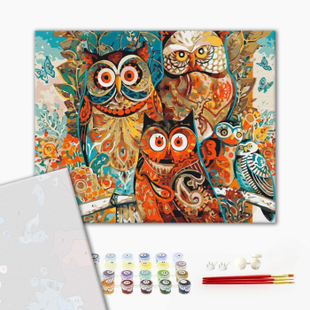 Картина по номерам Преміум картини - Чарівні сови