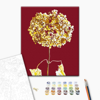 Картина по номерам Квіти - Золотая гортензия © Halyna Vitiuk