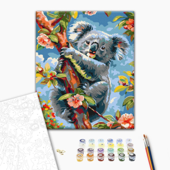 Коала в цветах