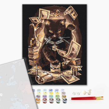 Картина по номерам Преміум картини - Грошовий кіт