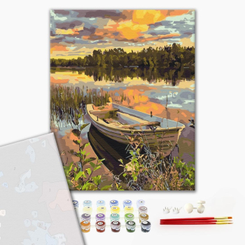 Картина по номерам Преміум картини - Човен у плавнях