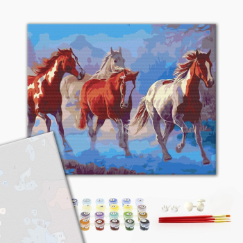 Картина по номерам Преміум картини - Гордий табун