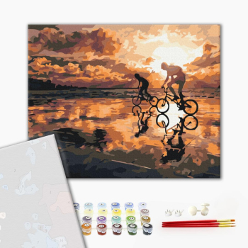 Картина по номерам Преміум картини - Дорога з батьком