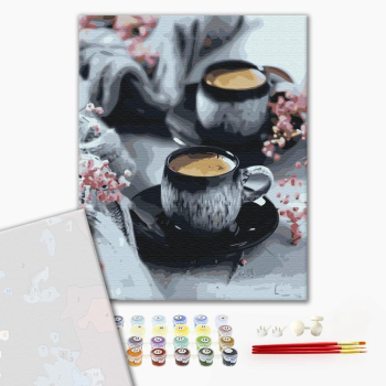 Картина по номерам Преміум картини - Кава в чашках