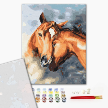 Картина по номерам Преміум картини - Кінська ніжність