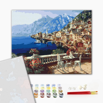 Картина по номерам Преміум картини - Містечко під Альпами