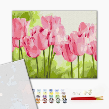 Картина по номерам Преміум картини - Ніжні тюльпани
