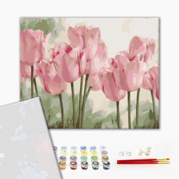 Картина по номерам Преміум картини - Ніжні тюльпани