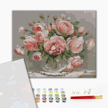 Картина по номерам Преміум картини - Троянди на столику