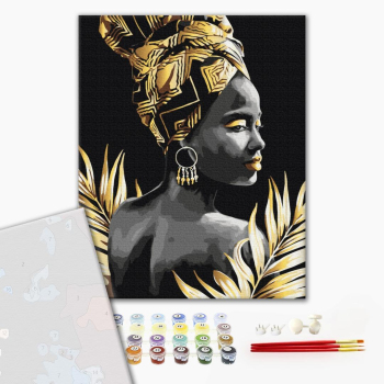 Картина по номерам Преміум картини - Жіночність. Золота фарба © Mykhailyshyna Daria