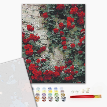 Картина по номерам Преміум картини - Квіти біля будинку