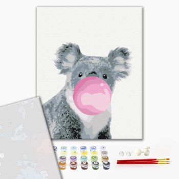 Картина по номерам Преміум картини - Коала з бабл-гам
