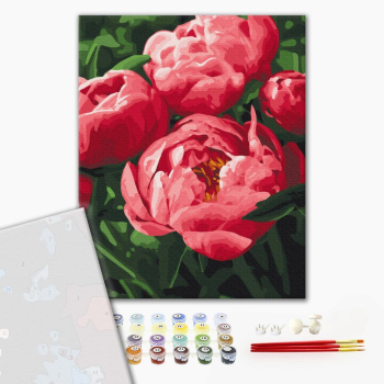 Картина по номерам Преміум картини - Насичений колір півоній