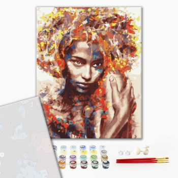 Картина по номерам Преміум картини - Незнайомка в фарбах