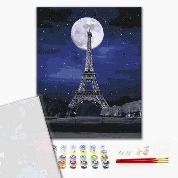 Картина по номерам Преміум картини - Повний місяць у Парижі