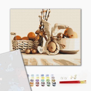 Картина по номерам Преміум картини - Бабусин Великдень