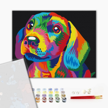 Картина по номерам Преміум картини - Веселковий пес