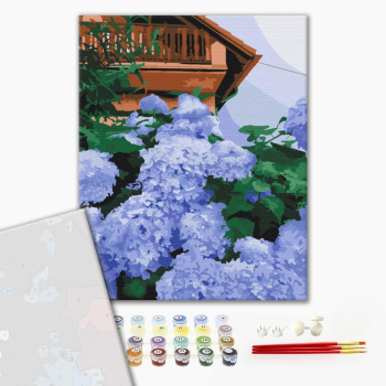Картина по номерам Преміум картини - Гортензія біля дому
