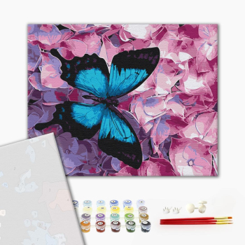Картина по номерам Преміум картини - Метелик на квітах