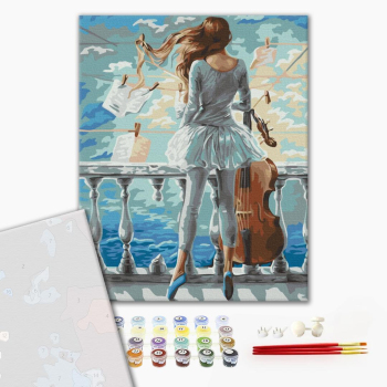 Картина по номерам Преміум картини - Музична дівчинка
