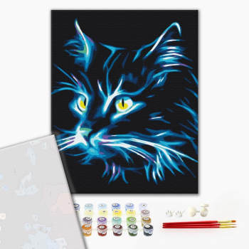 Картина по номерам Преміум картини - Неоновий кіт