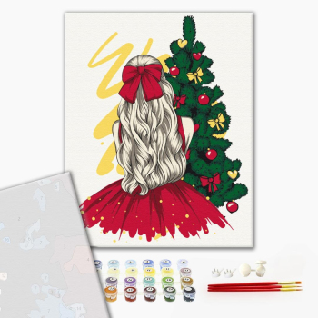 Картина по номерам Преміум картини - Новорічна красуня