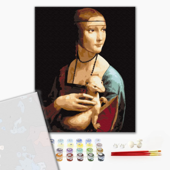 Картина по номерам Преміум картини - Пані з горностаєм. Леонардо да Вінчі