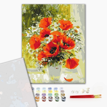 Картина по номерам Преміум картини - Польовий букет маслом