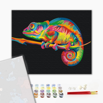 Картина по номерам Преміум картини - Райдужний хамелеон