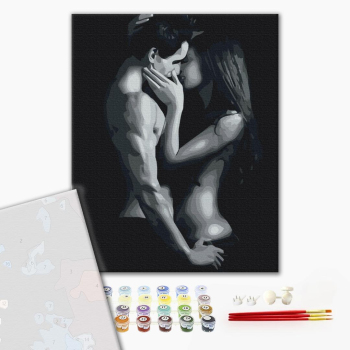 Картина по номерам Преміум картини - Чорно-біла пристрасть
