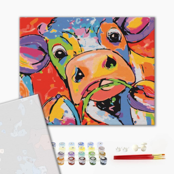 Картина по номерам Преміум картини - Яскрава корівка