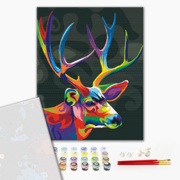 Картина по номерам Преміум картини - Барвистий олень
