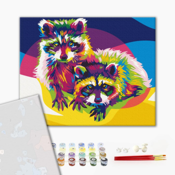 Картина по номерам Преміум картини - Веселкові єноти