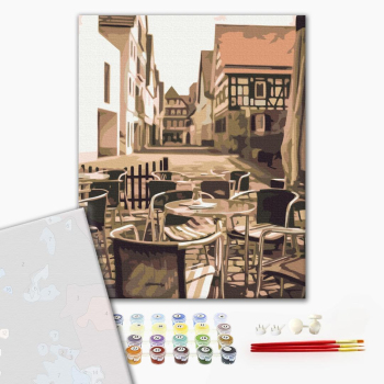Картина по номерам Преміум картини - Кавова вуличка
